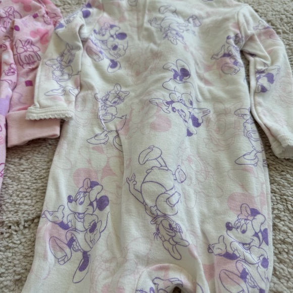6-9M Disney Baby Minnie Mouse & Daisy 2 Footies Coveralls - Picture 8 of 9
